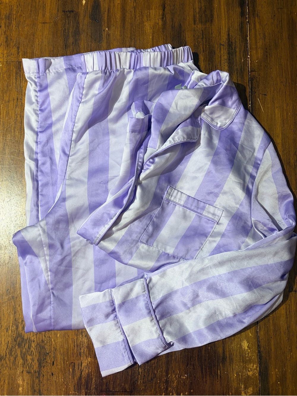 LOFT Lavender Striped Pajama Set